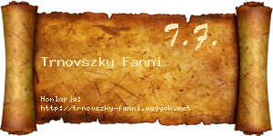 Trnovszky Fanni névjegykártya