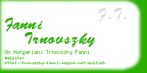 fanni trnovszky business card